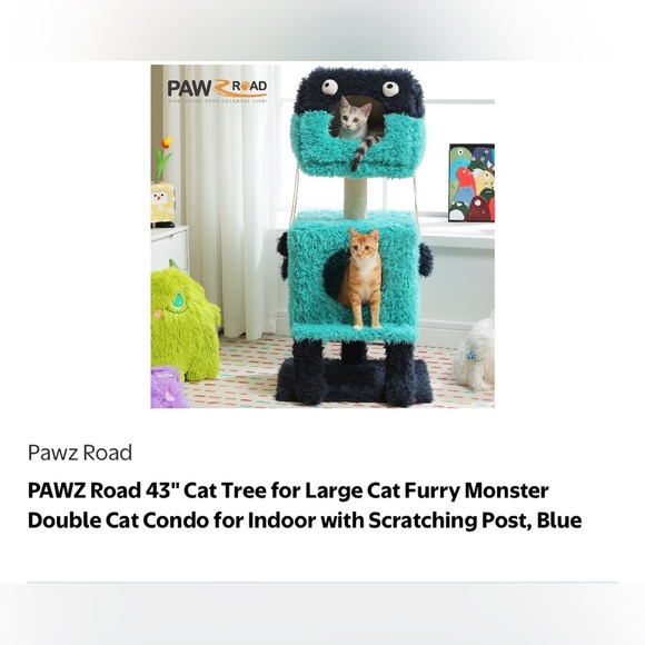 🌹2-in-1 Detachable Multifunctional Cat Tree in Blue and Black - Picture 5 of 11